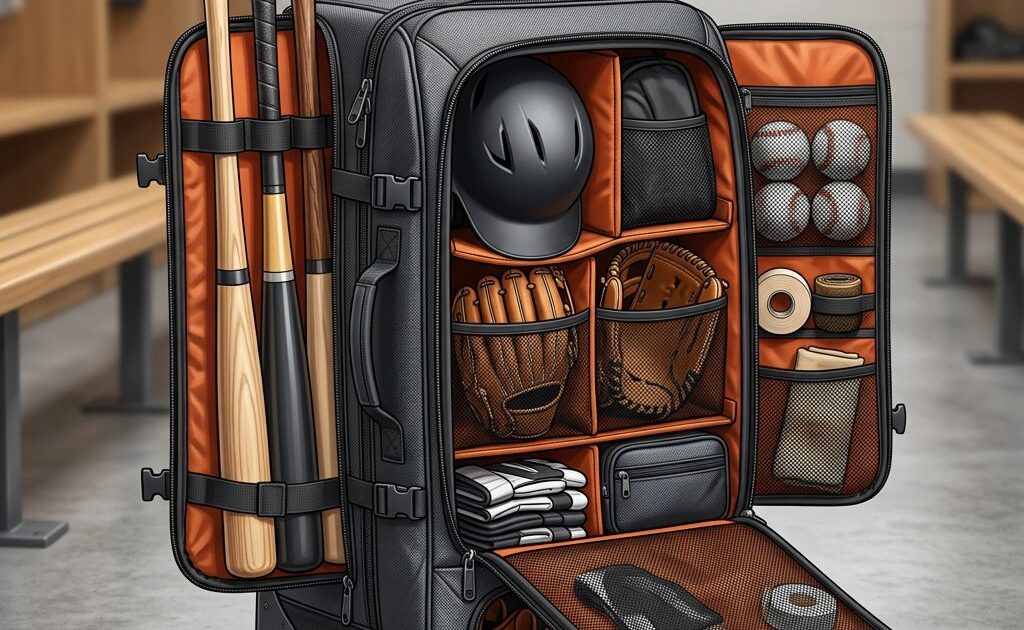 Best baseball bag wheeled roller organized equipment storage
