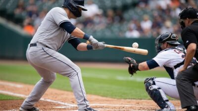 Baseball batter in bunting stance with bat held horizontally across strike zone